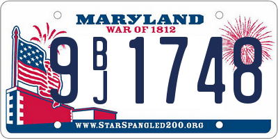 MD license plate 9BJ1748