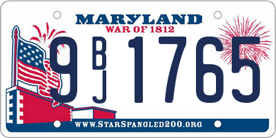 MD license plate 9BJ1765
