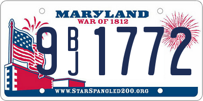 MD license plate 9BJ1772