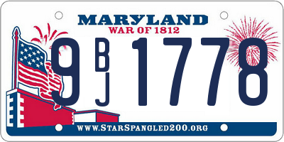MD license plate 9BJ1778