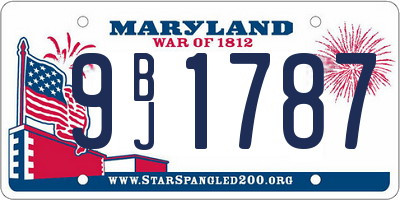 MD license plate 9BJ1787