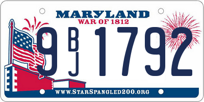 MD license plate 9BJ1792