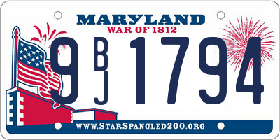 MD license plate 9BJ1794