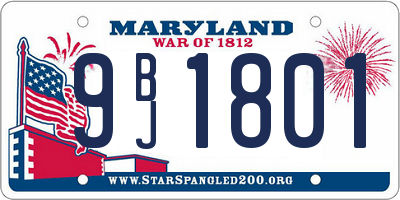 MD license plate 9BJ1801