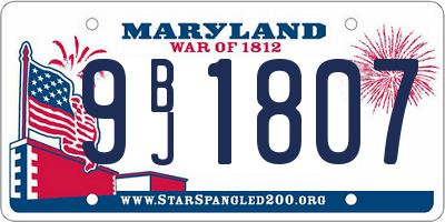 MD license plate 9BJ1807