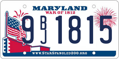 MD license plate 9BJ1815