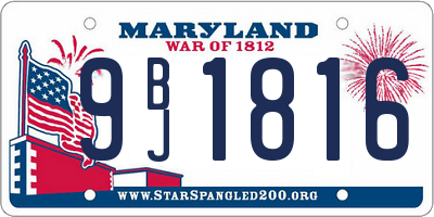 MD license plate 9BJ1816