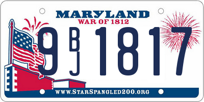 MD license plate 9BJ1817