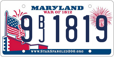 MD license plate 9BJ1819