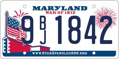 MD license plate 9BJ1842
