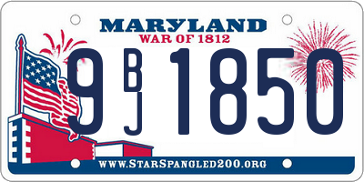 MD license plate 9BJ1850