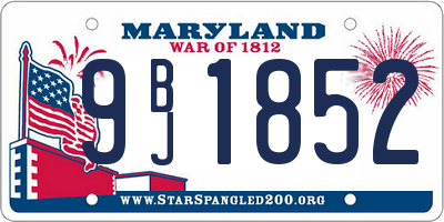 MD license plate 9BJ1852