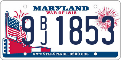 MD license plate 9BJ1853