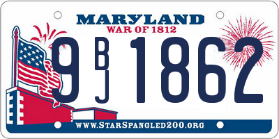 MD license plate 9BJ1862