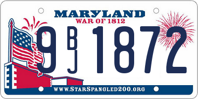 MD license plate 9BJ1872