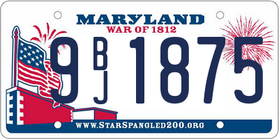 MD license plate 9BJ1875