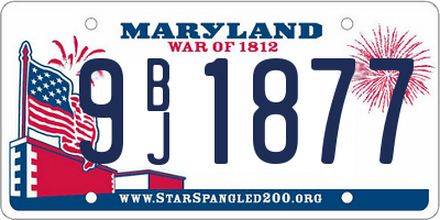 MD license plate 9BJ1877