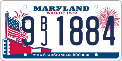 MD license plate 9BJ1884