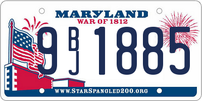 MD license plate 9BJ1885