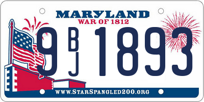 MD license plate 9BJ1893