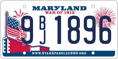 MD license plate 9BJ1896