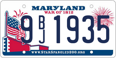 MD license plate 9BJ1935