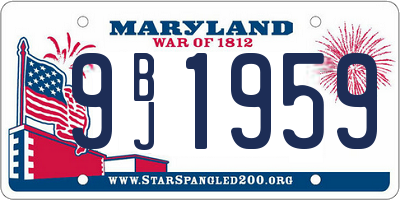 MD license plate 9BJ1959
