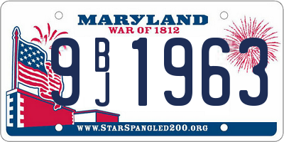 MD license plate 9BJ1963
