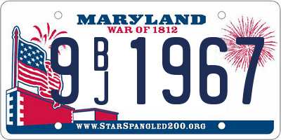 MD license plate 9BJ1967