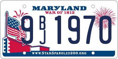 MD license plate 9BJ1970