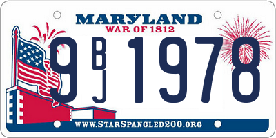 MD license plate 9BJ1978