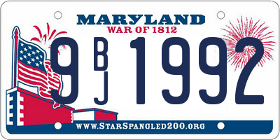 MD license plate 9BJ1992