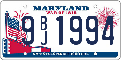 MD license plate 9BJ1994
