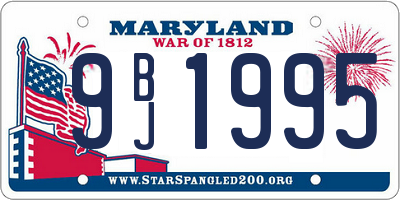 MD license plate 9BJ1995