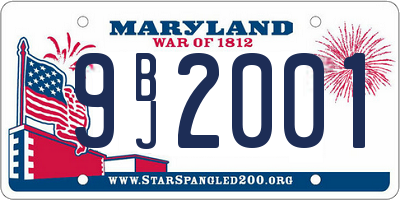 MD license plate 9BJ2001