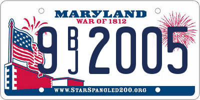 MD license plate 9BJ2005
