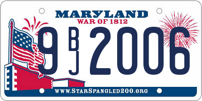 MD license plate 9BJ2006