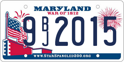 MD license plate 9BJ2015