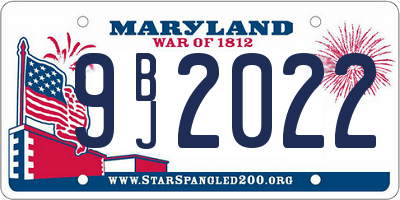 MD license plate 9BJ2022