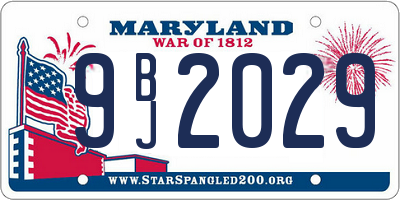 MD license plate 9BJ2029