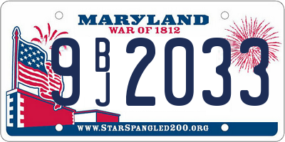 MD license plate 9BJ2033
