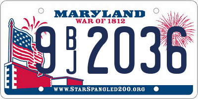 MD license plate 9BJ2036