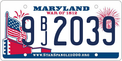 MD license plate 9BJ2039