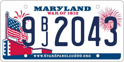 MD license plate 9BJ2043