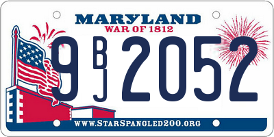 MD license plate 9BJ2052