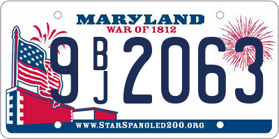 MD license plate 9BJ2063