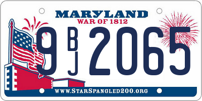 MD license plate 9BJ2065