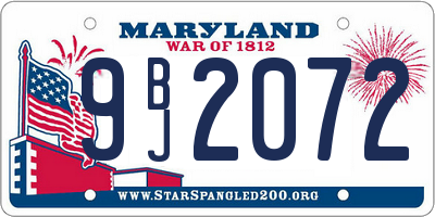 MD license plate 9BJ2072