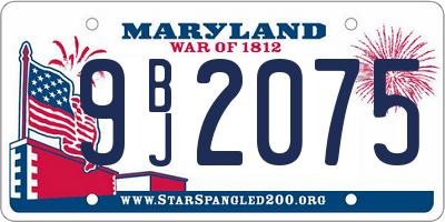 MD license plate 9BJ2075
