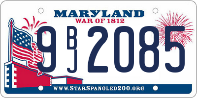 MD license plate 9BJ2085